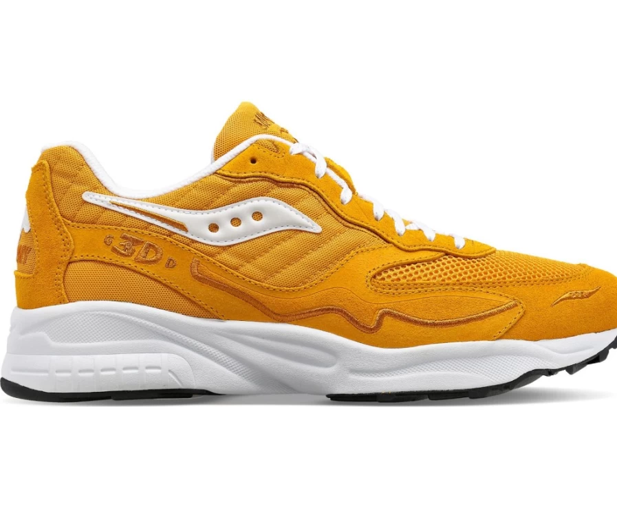Saucony Unisex 3D Grid Hurricane Mustard Running Shoes - Lightweight & Breathable