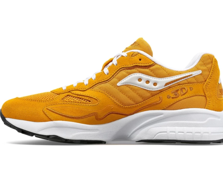 Saucony Unisex 3D Grid Hurricane Mustard Running Shoes - Lightweight & Breathable