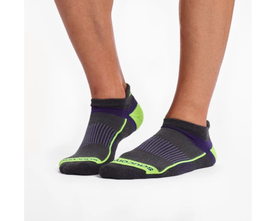 Saucony Inferno No Show Tab 3-Pack Unisex Socks - Charcoal Assorted