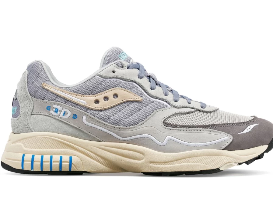 Saucony Unisex Grey 3D Grid Hurricane Premium Running Shoes