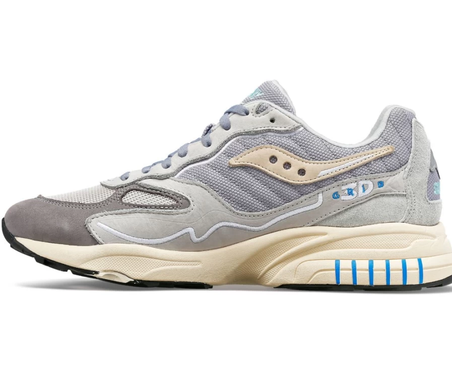 Saucony Unisex Grey 3D Grid Hurricane Premium Running Shoes