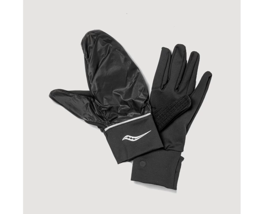 Saucony Women's Solstice Convertible Mitt - Black Running Gloves