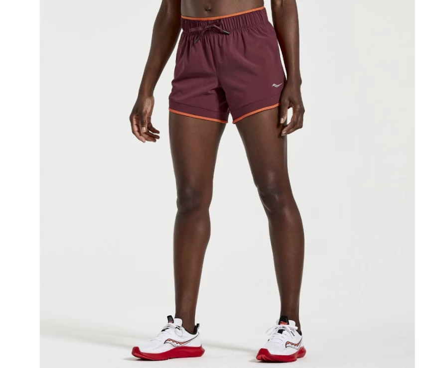 Saucony Women's Outpace 5" Short in Stone - Lightweight Running Shorts for Women