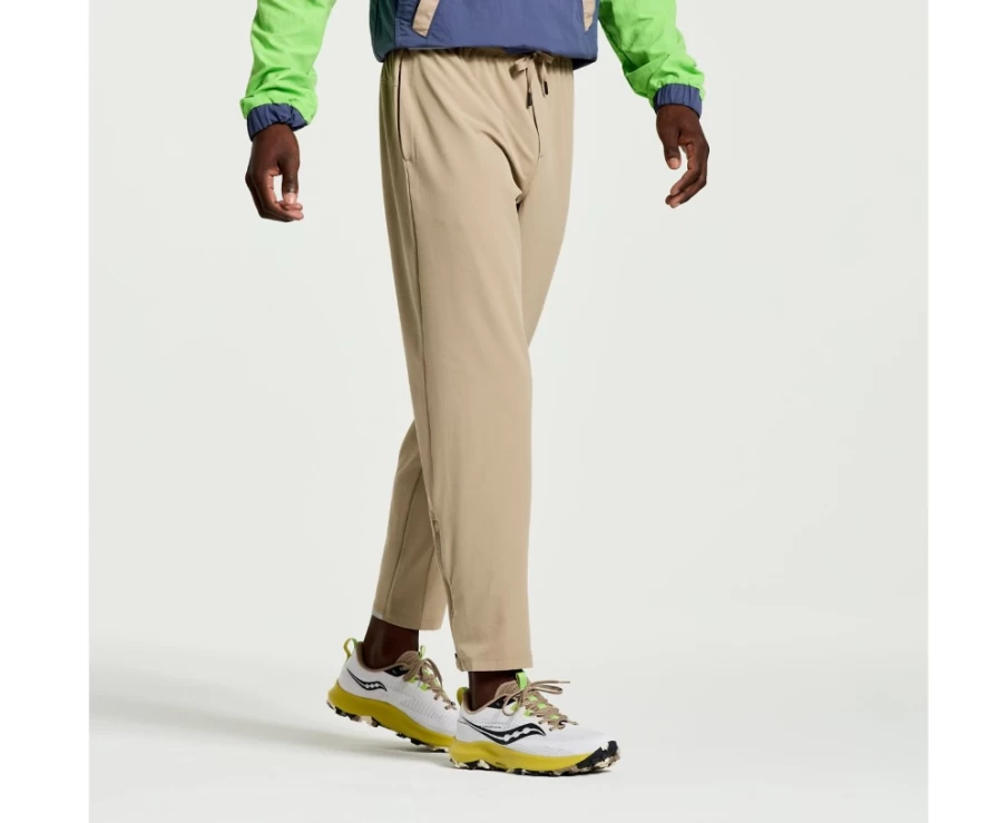 Saucony Men's Boston Woven Pant in Pewter - Lightweight Running Pants for Men