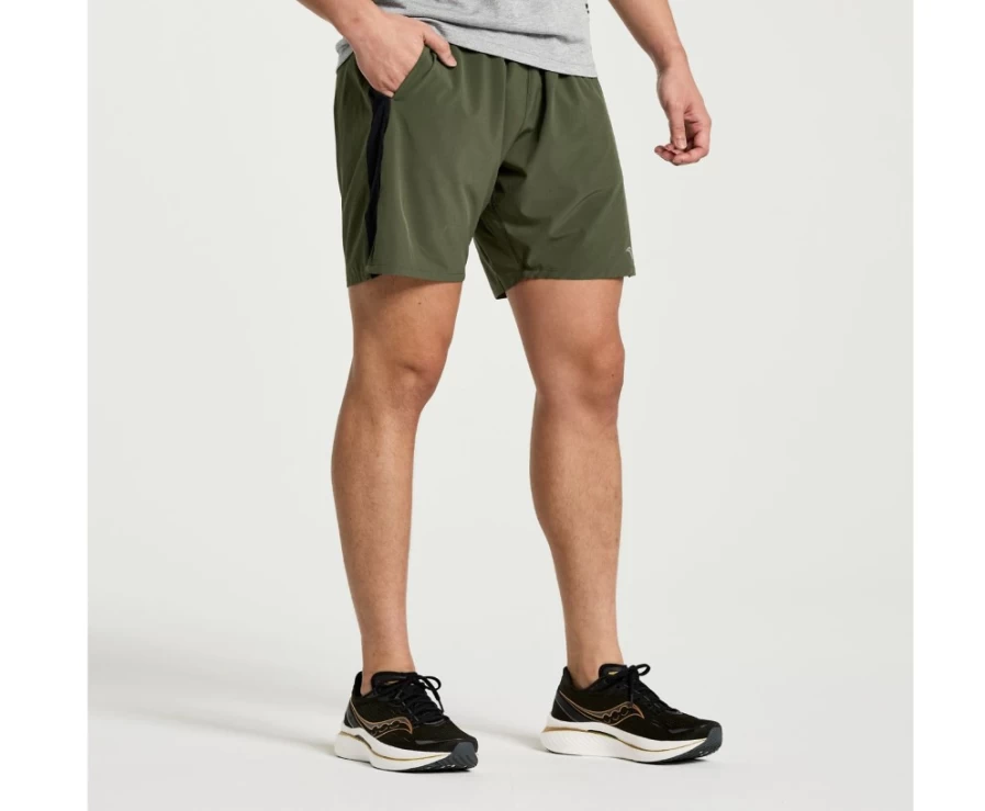 Saucony Men's Outpace 7" Short in Climbing Ivy - Lightweight Running Shorts for Men