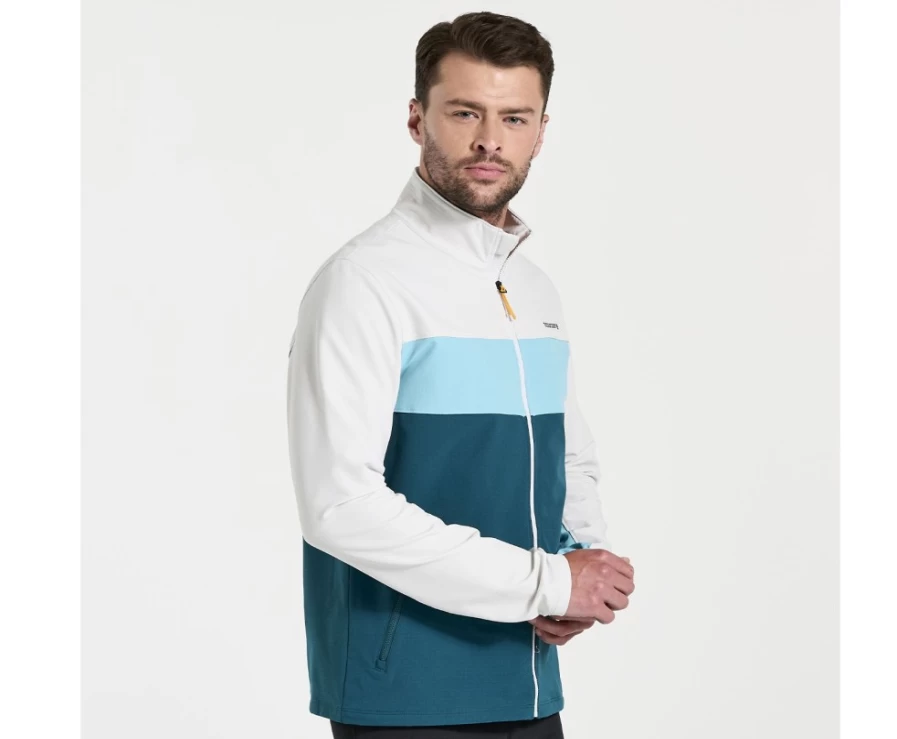 Saucony Men's Crystal Bluster Jacket - Lightweight Water-Resistant Outdoor Windbreaker