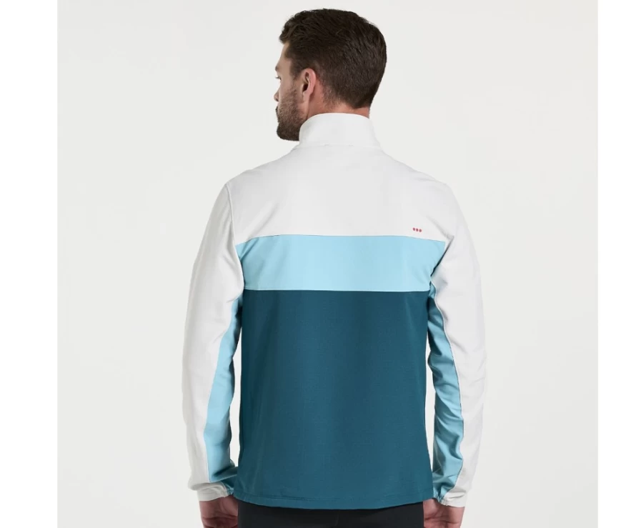 Saucony Men's Crystal Bluster Jacket - Lightweight Water-Resistant Outdoor Windbreaker