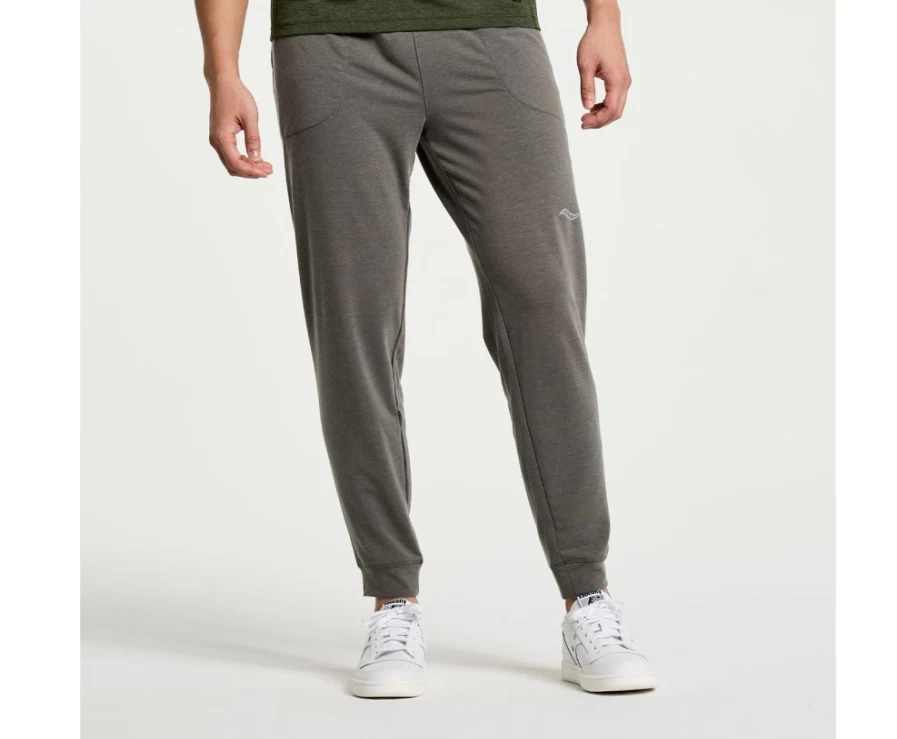 Saucony Men's Boston Pant in Climbing Ivy Heather - Lightweight Running Pants