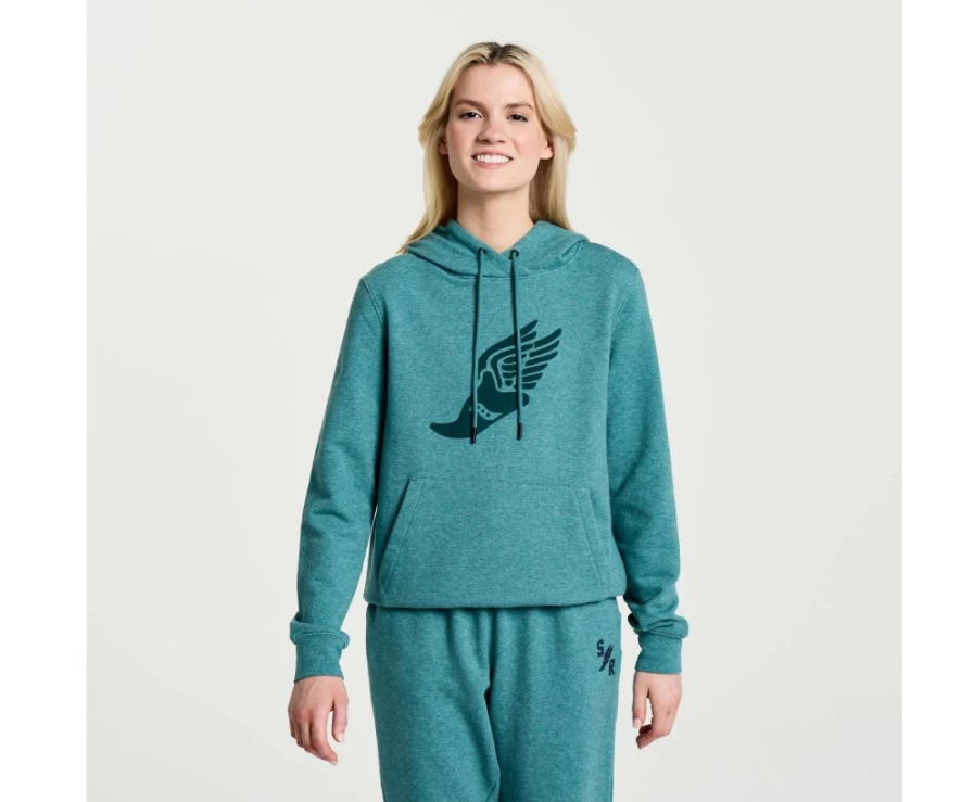 Saucony Women's North Atlantic Heather Graphic Rested Hoodie