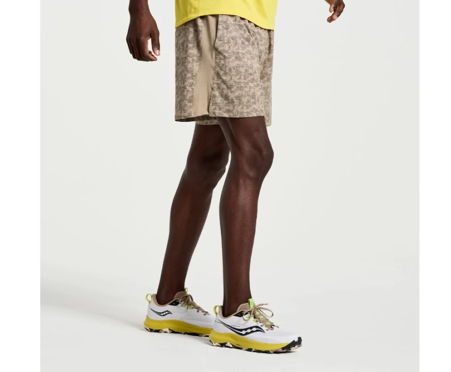 Saucony Men's Outpace 5" Short - Pewter Camo Print Running Shorts for Men